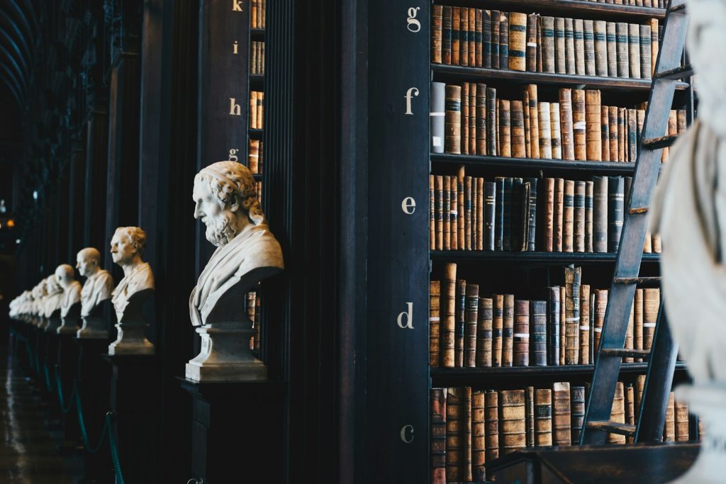 Grand traditional library of legal volumes representing criminal appeals