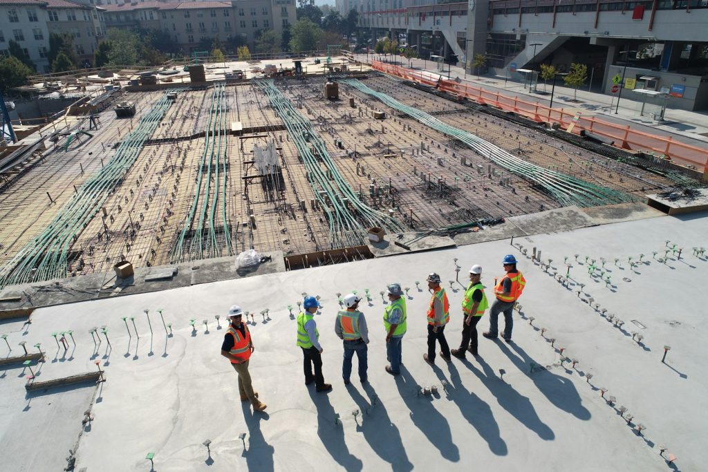 Aerial view of a construction site representing accidents at work